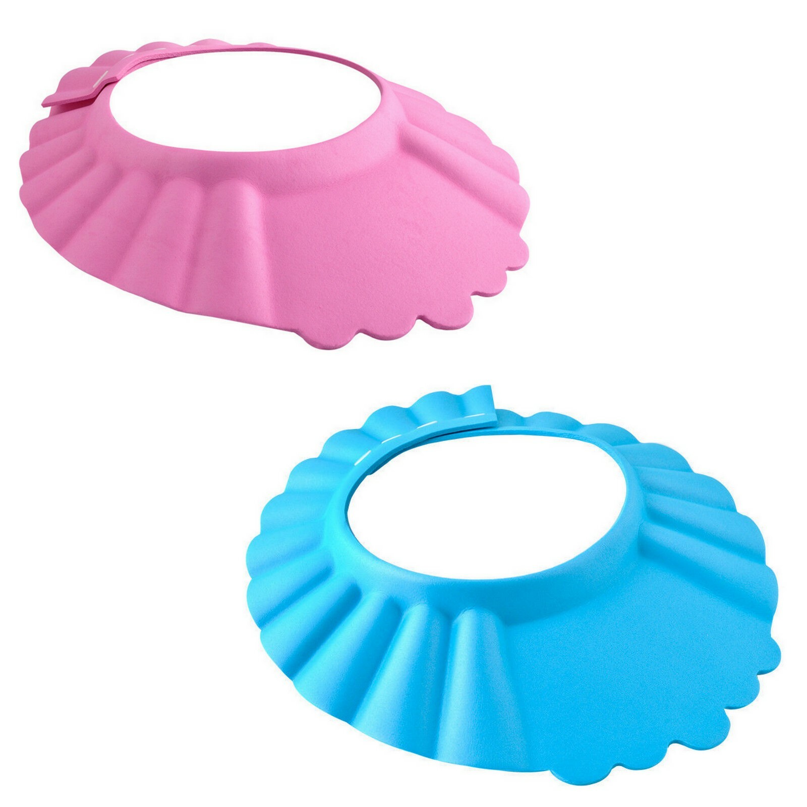 2x Duschhaube für Kinder Badekappe Ohr und Augenschutz Verstellbar 13-15cm 