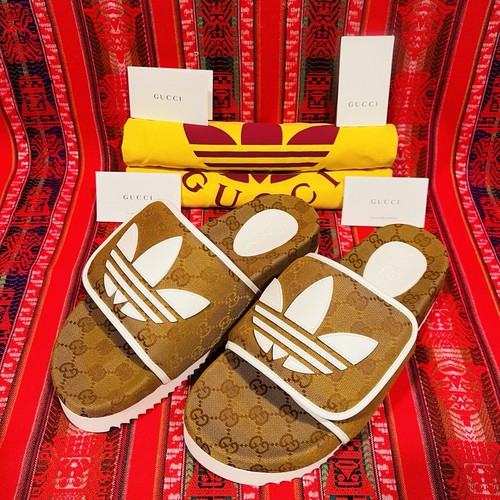 Gucci Slides GG Monogram X Adidas US Men Size 8/8.5 IE2276