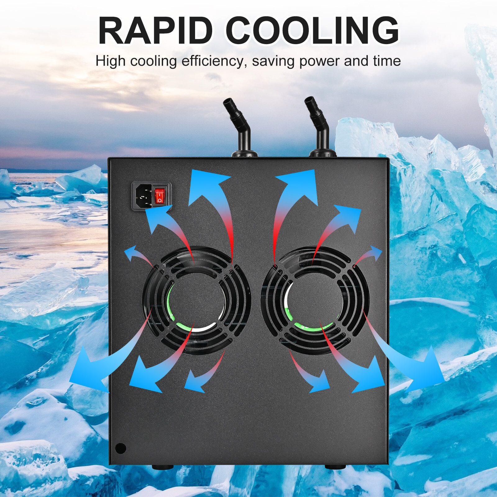 79Gal Aquarium Chiller Water Chiller 300L Fish Tank Cooler with Pump 1/3 HP USA