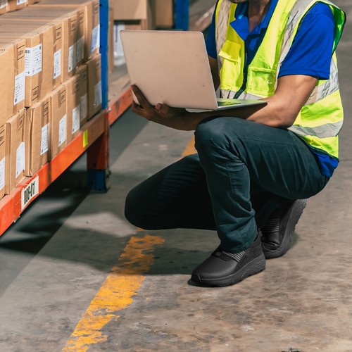 NINGO Men's Slip-Resistant Work Shoes Lightweight Water & Oil Resistant Sneakers