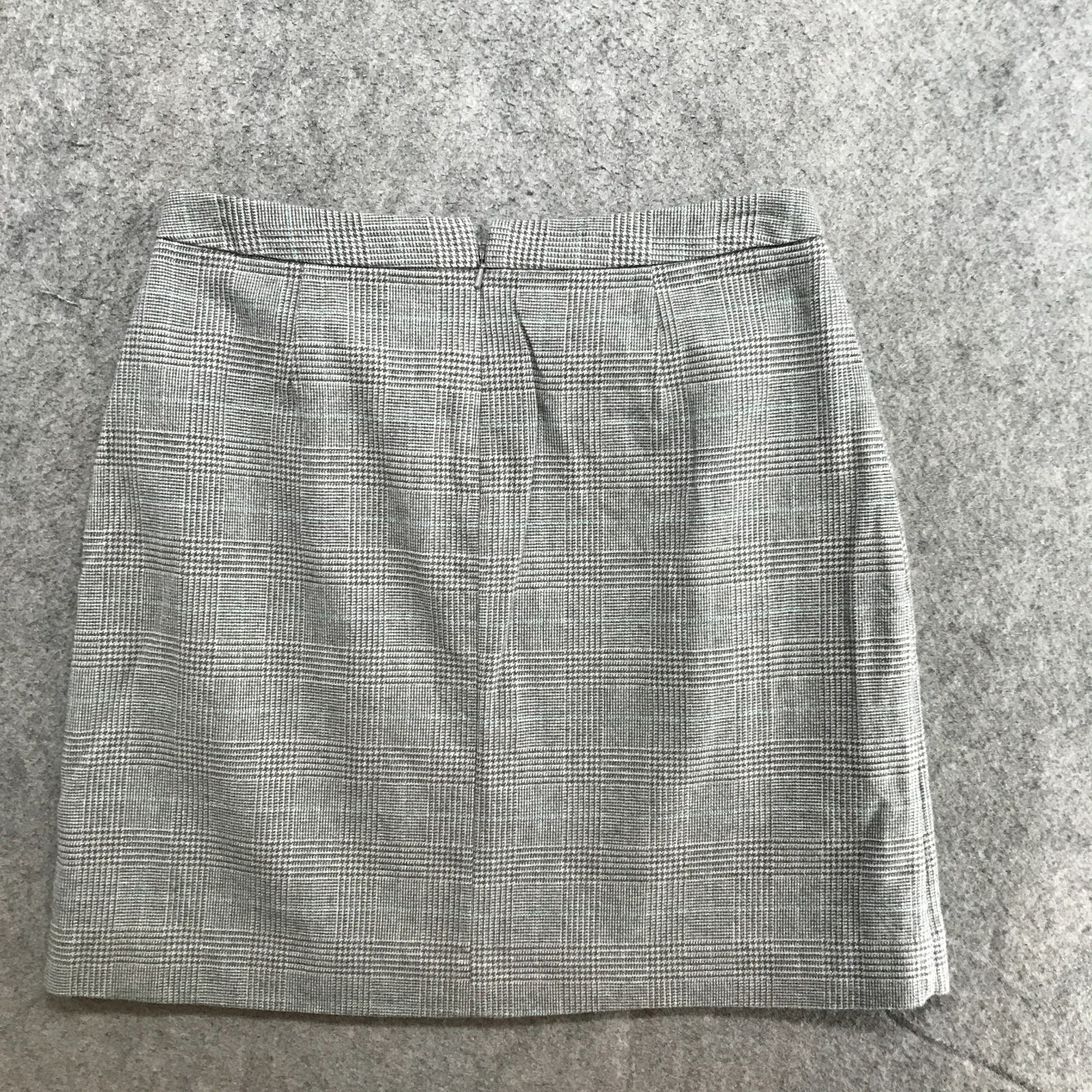 LL Bean Skirt Womens Size 8 Gray Blue Houndstooth Classic