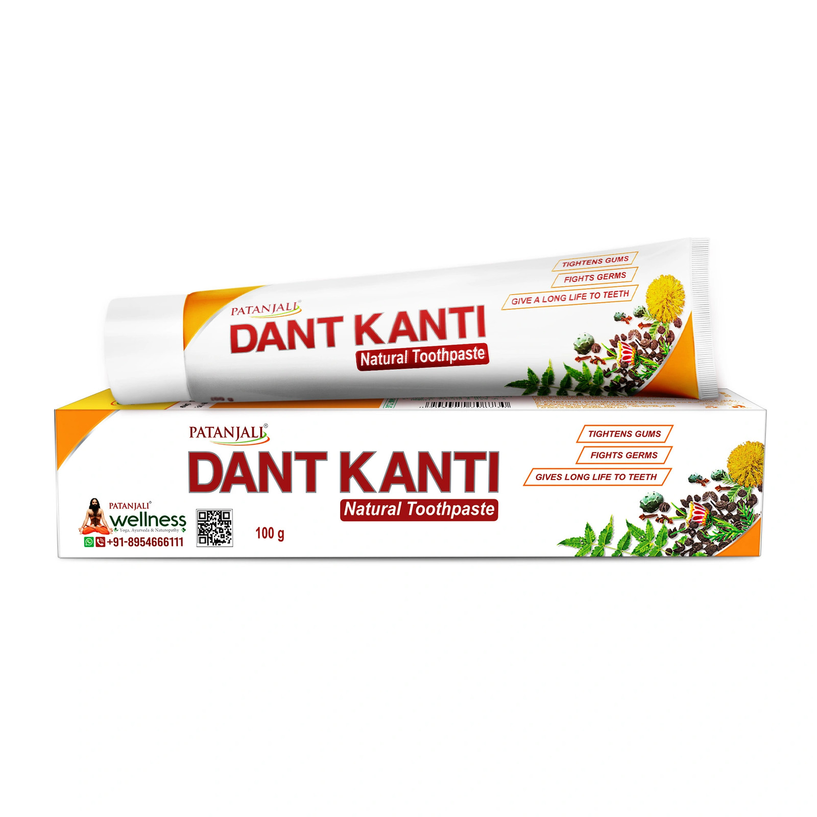2 x Patanjali Dant Kanti Herbal Toothpaste 100gEach, Cavity Protection