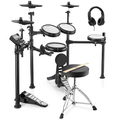   Donner DED-200 Electric Drum Set With Throne Dual-zone Mesh Snare 450 Sounds