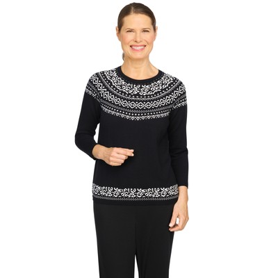 

Пуловер с украшением Vince Camuto Fair Isle, насыщенный черный, Rich black