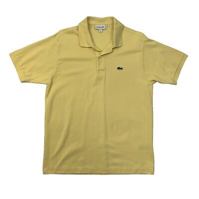 Lacoste Polo Shirt Mens L Large Yellow Cotton Classic Fit Golf Short Sleeve