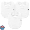 Giggly Goose 3 Pack Baby Bibs for Boys and Girls | Cotton, Absorbent Drooling and Teething Bib - Thick, Adjustable Snap-on (White Toddler Bibs)