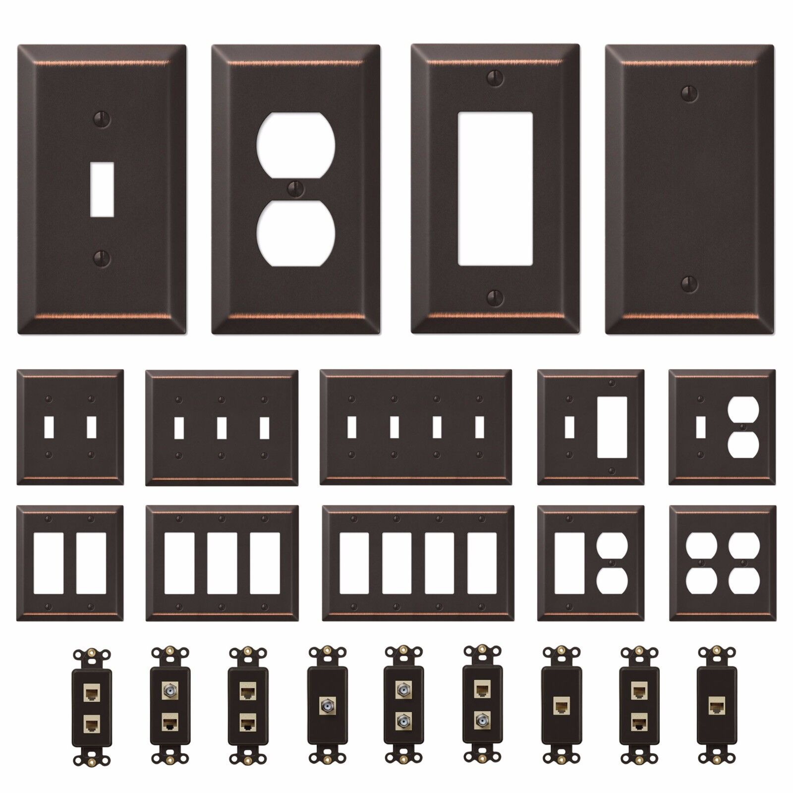 Oil Rubbed Bronze Wall Switch Plate Outlet Cover Toggle Rocker Gfi Duplex Outlet