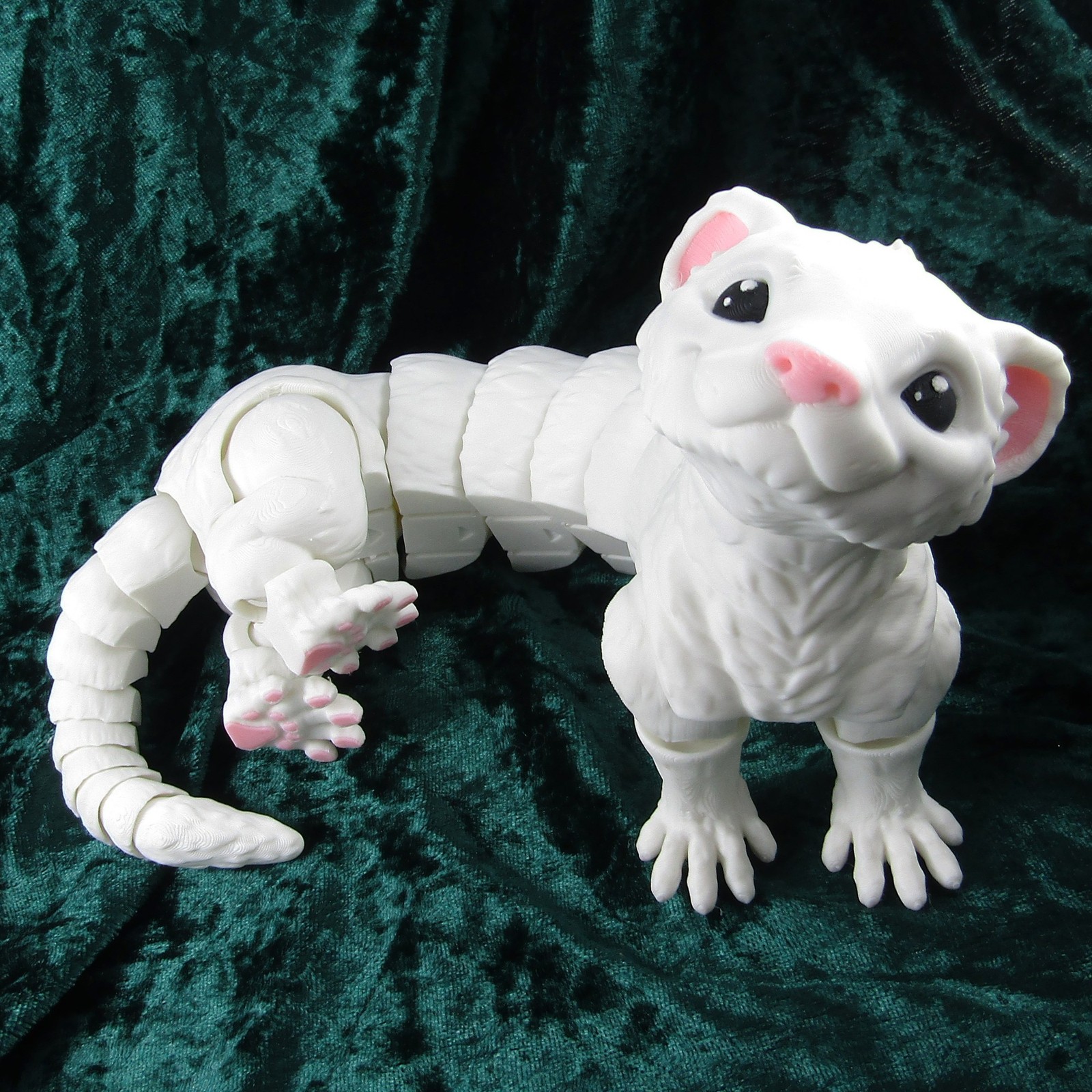 Articulated Posable Ferret 3D Fidget Toy Desk Decor Pick Size and Custom Colours