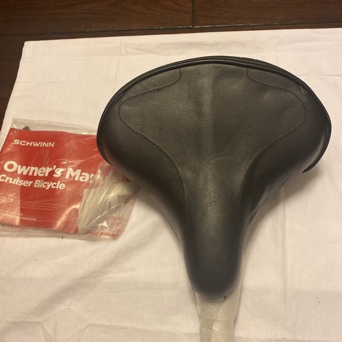 Schwinn Wide Black Leather Comfort Bike Seat. New Original