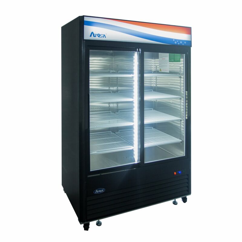 Atosa USA MCF8727GR 54" Two Section Merchandiser Refrigerator with Glass Door...