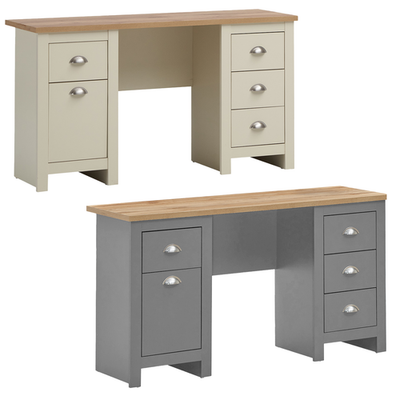 Modern Home Office Desk with 4 Drawers and Cupboard Storage Workstation