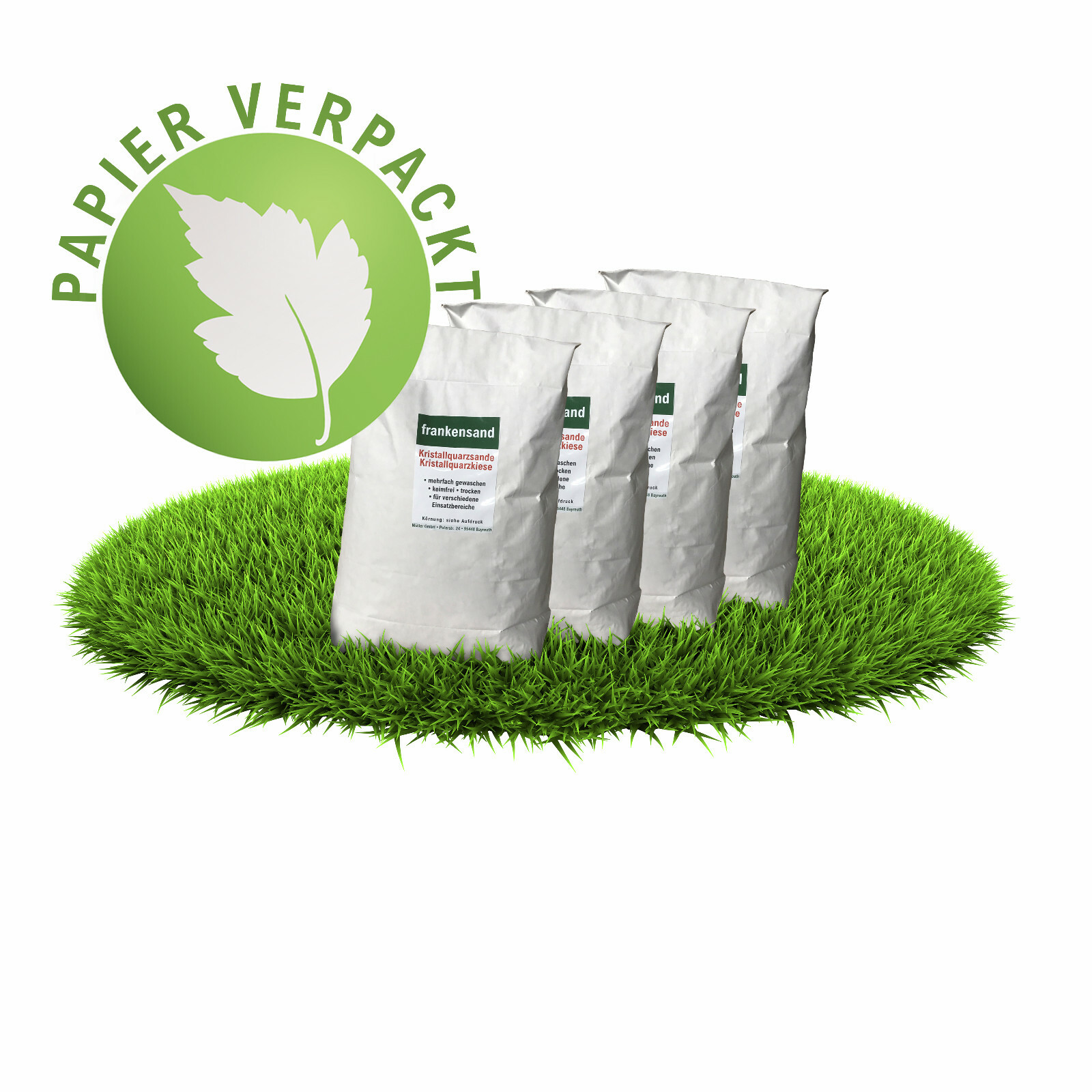 100 kg Rasensand Gartensand Quarzsand für Rasenerde Bodenverbesserung Papiersack