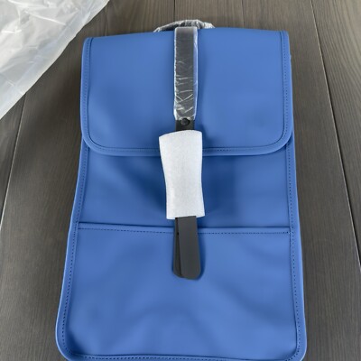 Rains Backpack Rolltop Rucksack RFID  Waterproof Blue Travel New with Tags