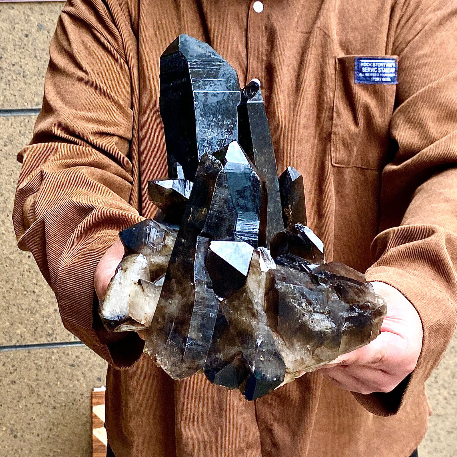 10.89LB Natural Black Smoke Color Quartz Cluster Crystal 10.89LB Natural Black Smoke Color Quartz Cluster Crystal