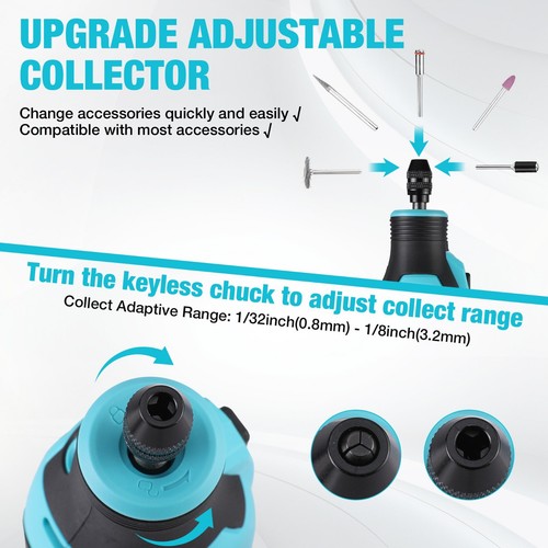 12V Cordless Rotary Tool Kit with 118PCS Accessories 2.0Ah Rechargeable Battery