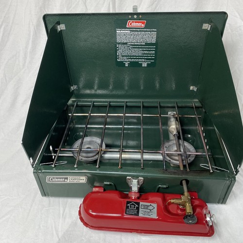 Vintage Coleman 425F 2 Burner Compact Camp Stove 1991 Complete
