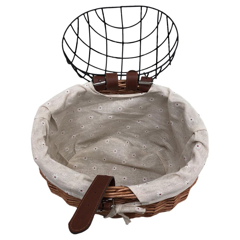 Cat Dog Bicycle Front Handlebar Basket Pe Handwoven Wicker MTB Road Bike Baskh