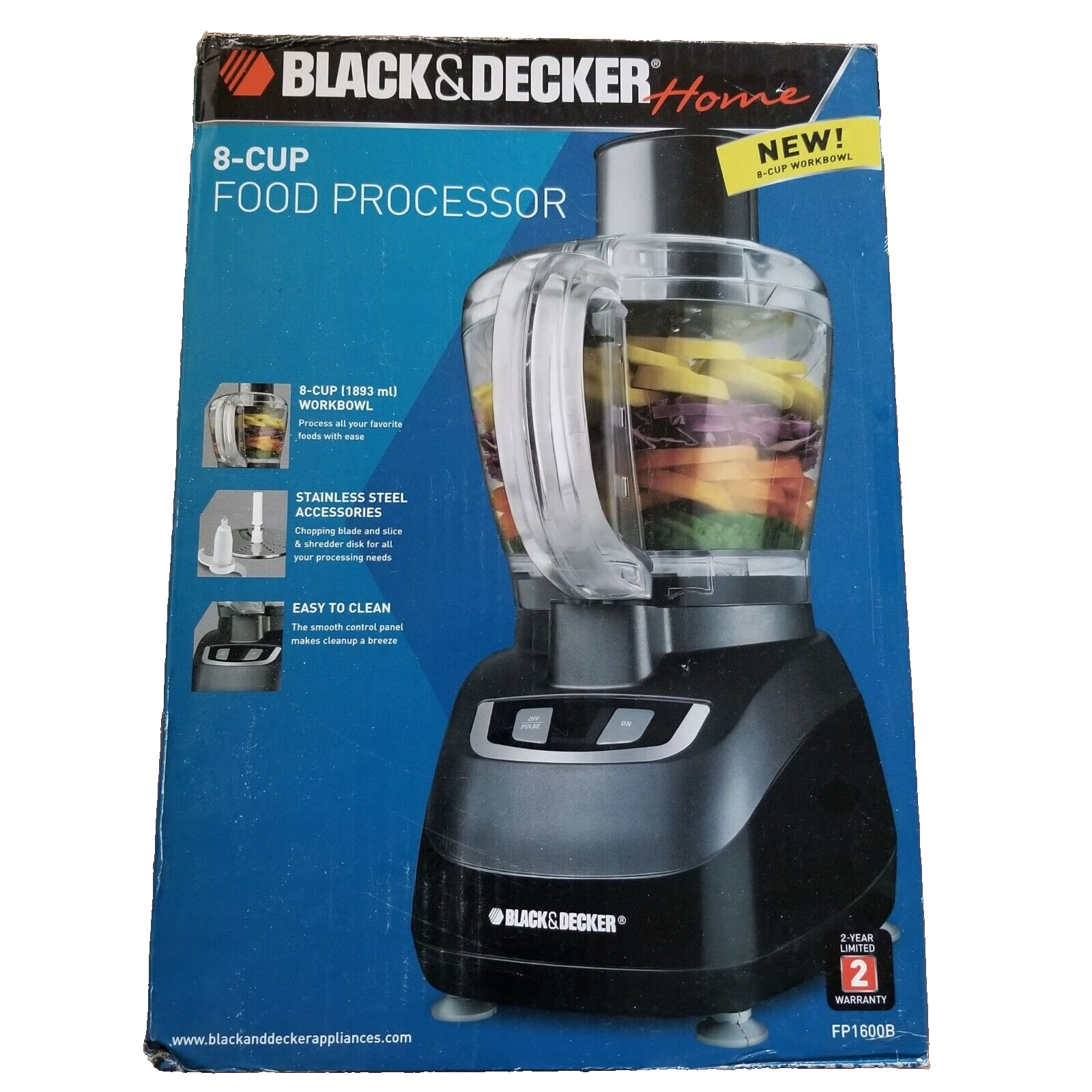 BLACK+DECKER 8-Cup Food Processor FP1600B