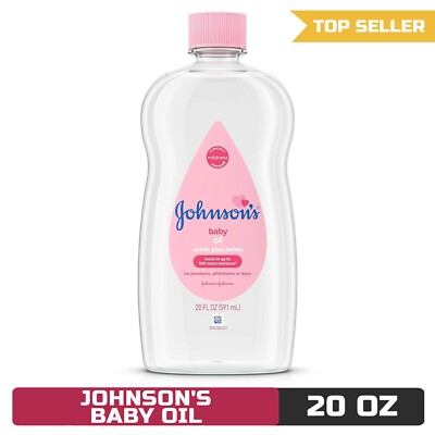 Johnson's Baby Oil, 20 Fl Oz, Locks in 10x More Moisture