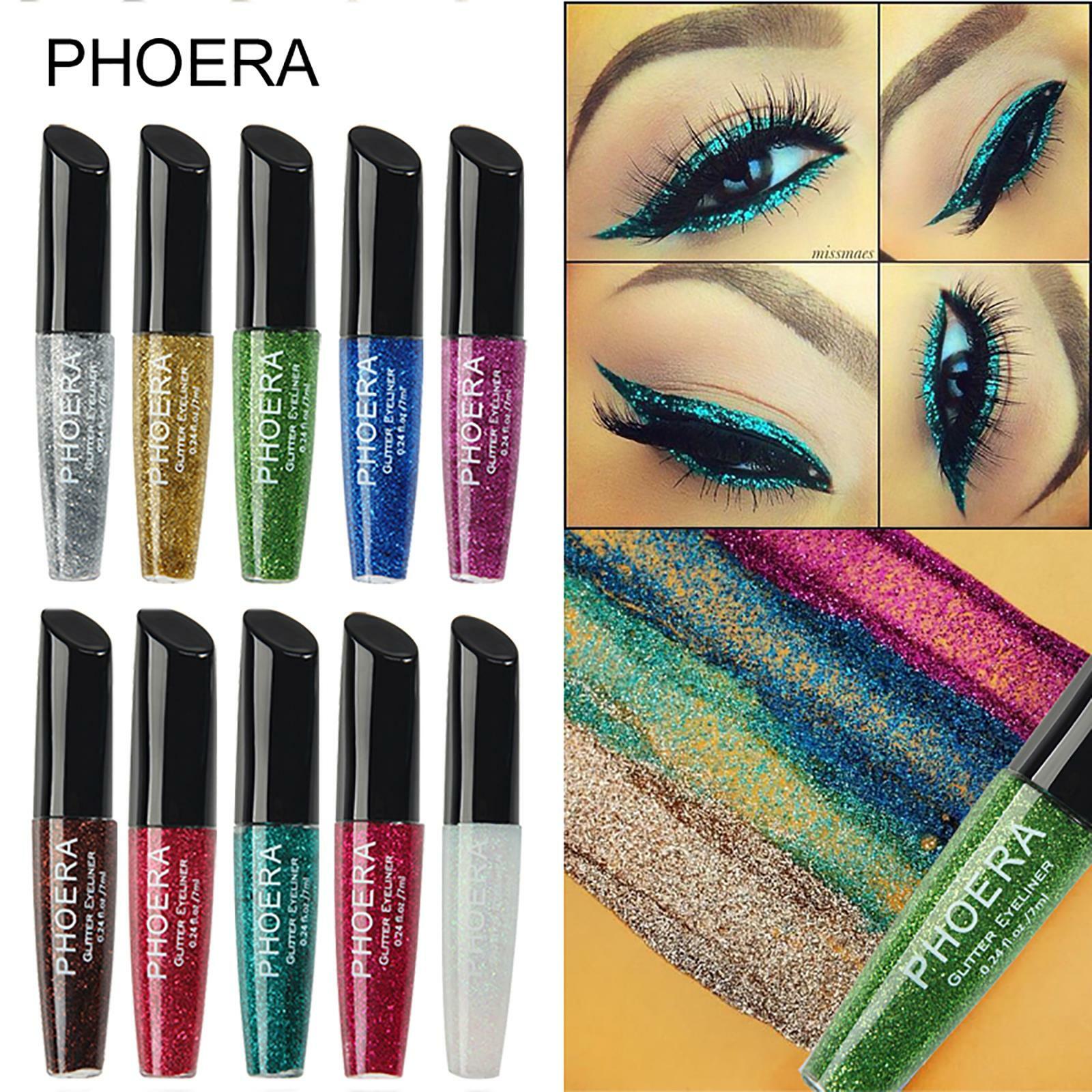 Phoera Glitter Eyeliner Long Lasting Liquid Sparkly Makeup Eye Shadow