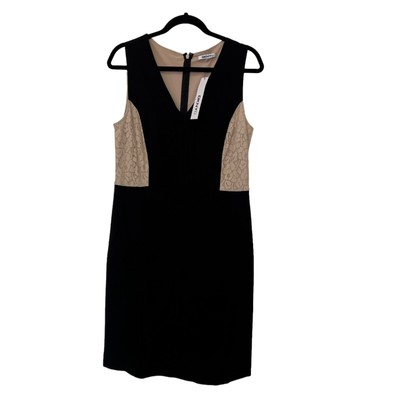 DKNY black dress lace beige sleeveless back zipper womens  Size: 10