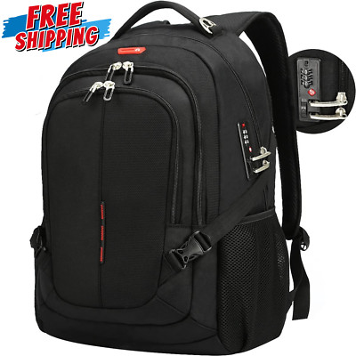 Anti-Theft Travel Laptop Backpack w/ USB Port & Lock - Fits 16-Inch Laptops