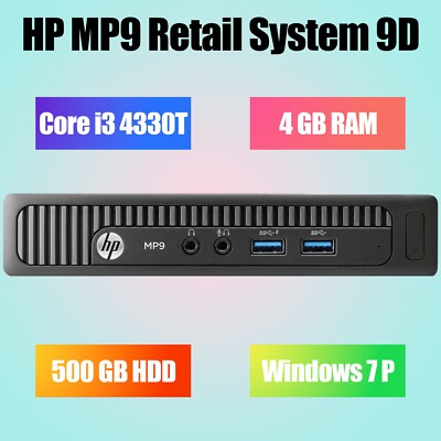 HP MP9 Digital Signage Player Intel Core i3 4330T 3.0Ghz 4GB RAM 500GB HDD WES7P