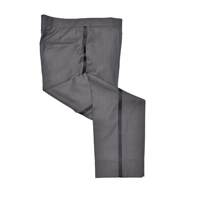 BRUNELLO CUCINELLI BRUNELLO CUCINELLI HERREN SCHURWOLLE GRAU SMOKING HOSE / HOSE