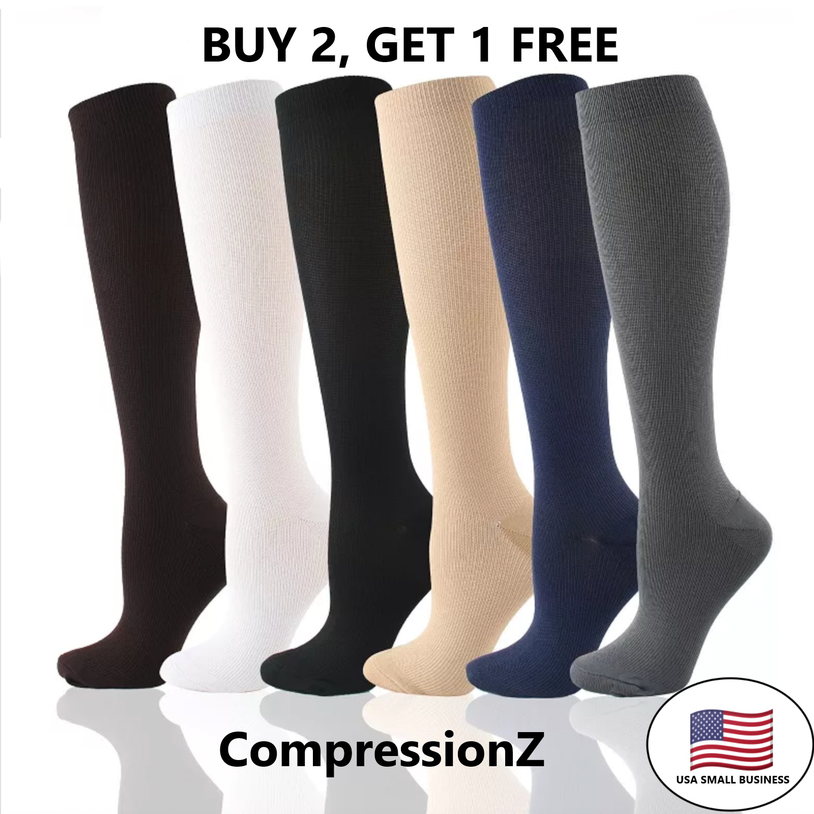 20-30 Mmhg Medical Knee High Stockings Mens And Women's S-3xl