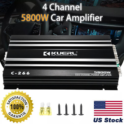 5800W Watt 4-CH Car Truck Amplifier Stereo Audio Speaker Amp System Device E5K3