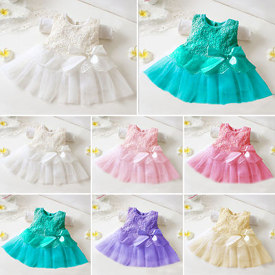 Newborn Baby Girls Dress Flower Kids Birthday Party Wedding Princess Dresses