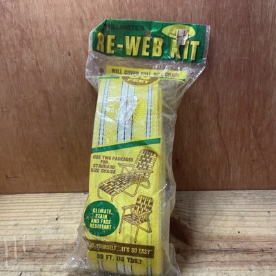 Vintage lawn chair re-web kit 39 feet bright yellow