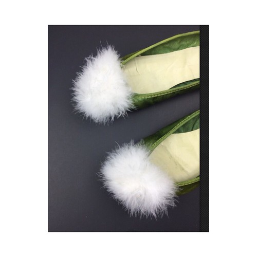 Vintage House Slippers Shoes Mid Century Fur