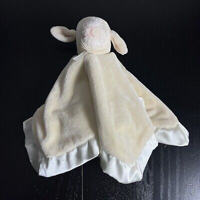 DOUGLAS Baby Security Blanket Lamb/Sheep Cream/Ivory Velour Satin Binding Lovey