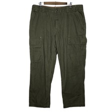 Duluth Trading Co Mens 40x32 Durable Heavy Canvas Cotton Cargo Work Pants Green | eBay