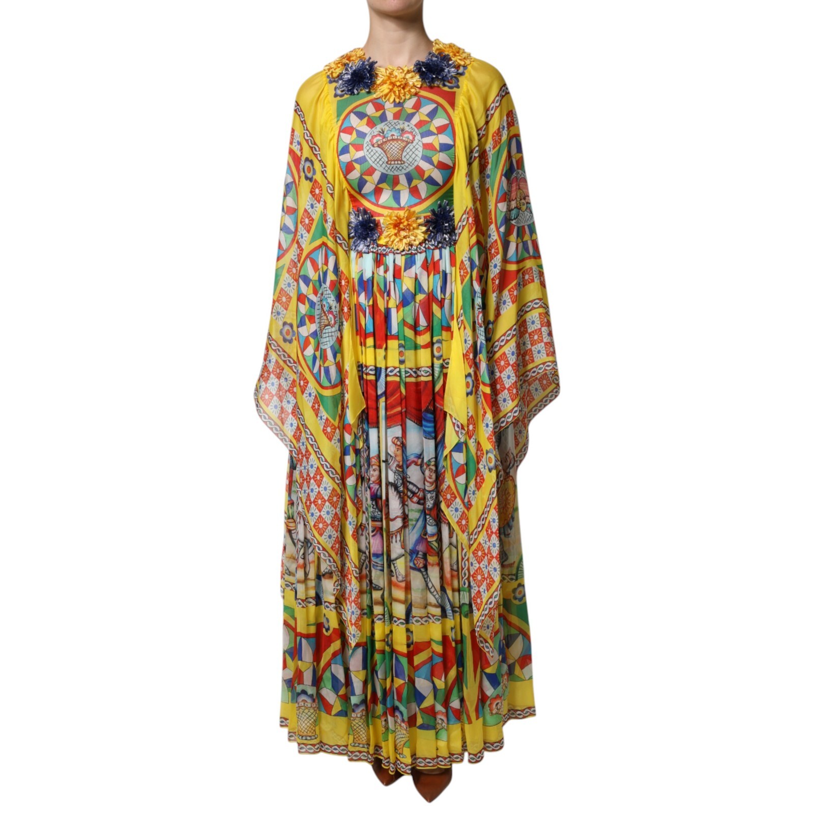 【DOLCE&GABBANA】Carretto プリント プリーツ ミディ スカート DOLCE&GABBANA】Carretto プリント プリーツ ミディ スカート