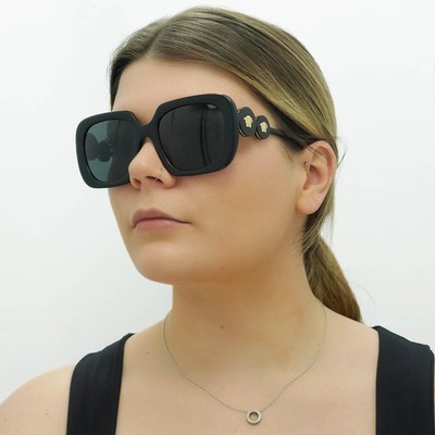 Pre-owned Versace Sunglasses Ve4434 Gb1/87 Black Dark Gray