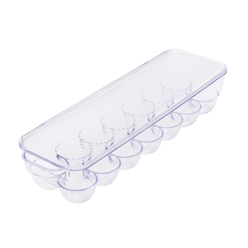 Clear Plastic Egg Holder for Refrigerator (Holds 14 Eggs), Mad...