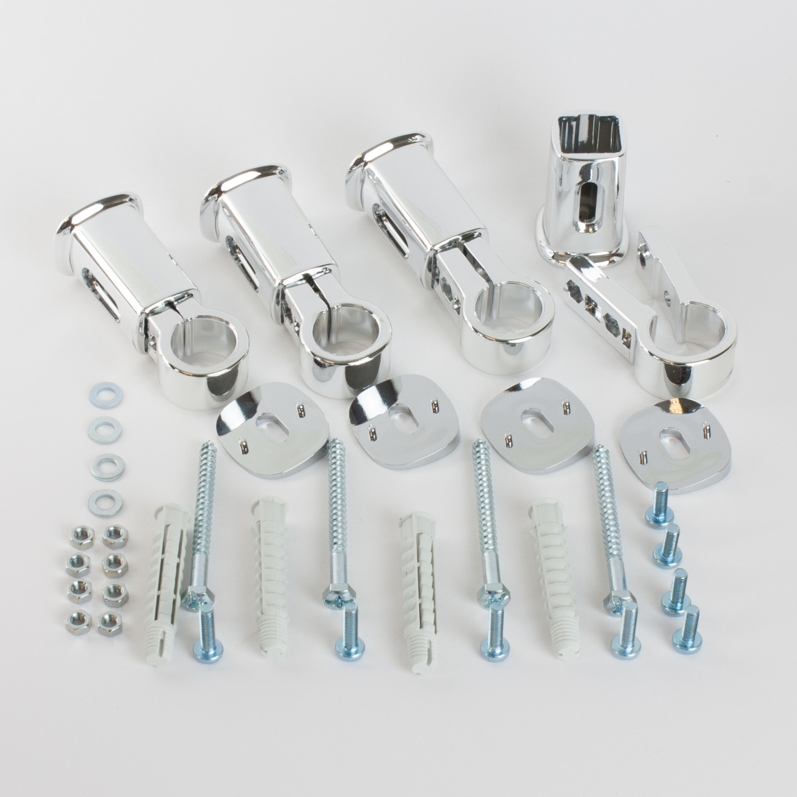 Clamp Brackets for Heated Towel Rail Radiators Flat/Curved White