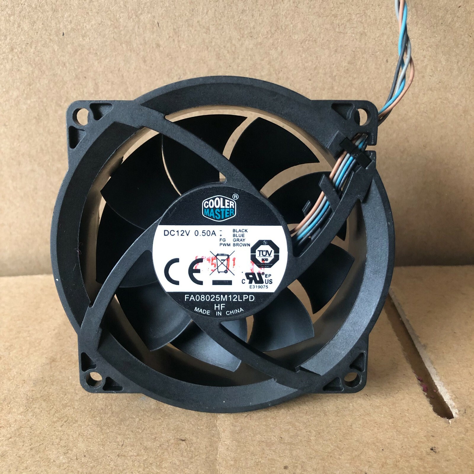 CoolerMaster FA08025M12LPD 80*80*25MM 8CM 12V 0.50A 4Pin Cooling