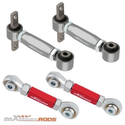 4pcs Rear Adjustable Upper Camber Arms + Toe Arms For Honda Civic EF EG EK CRX