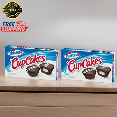 Hostess Chocolate Cupcakes 12.7 oz Box, Pack of 2 | 16 Cupcakes Total