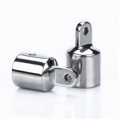 2Pcs 1 inch Bimini Top Eye End Cap Boat Fitting 316 Stainless Steel 