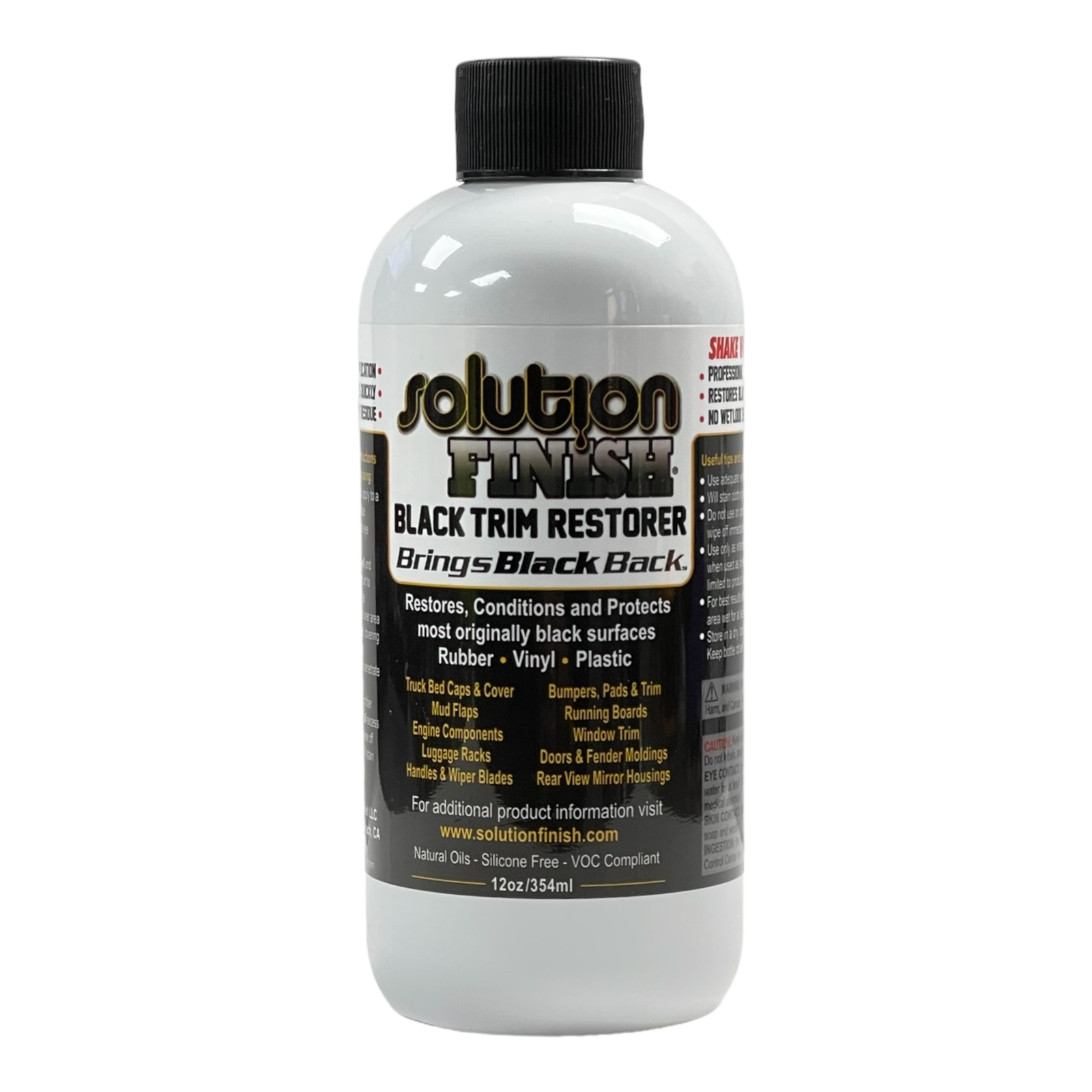 Solution Finish Black Plastic & Vinyl Plastic Trim Restorer - 1oz or 12oz