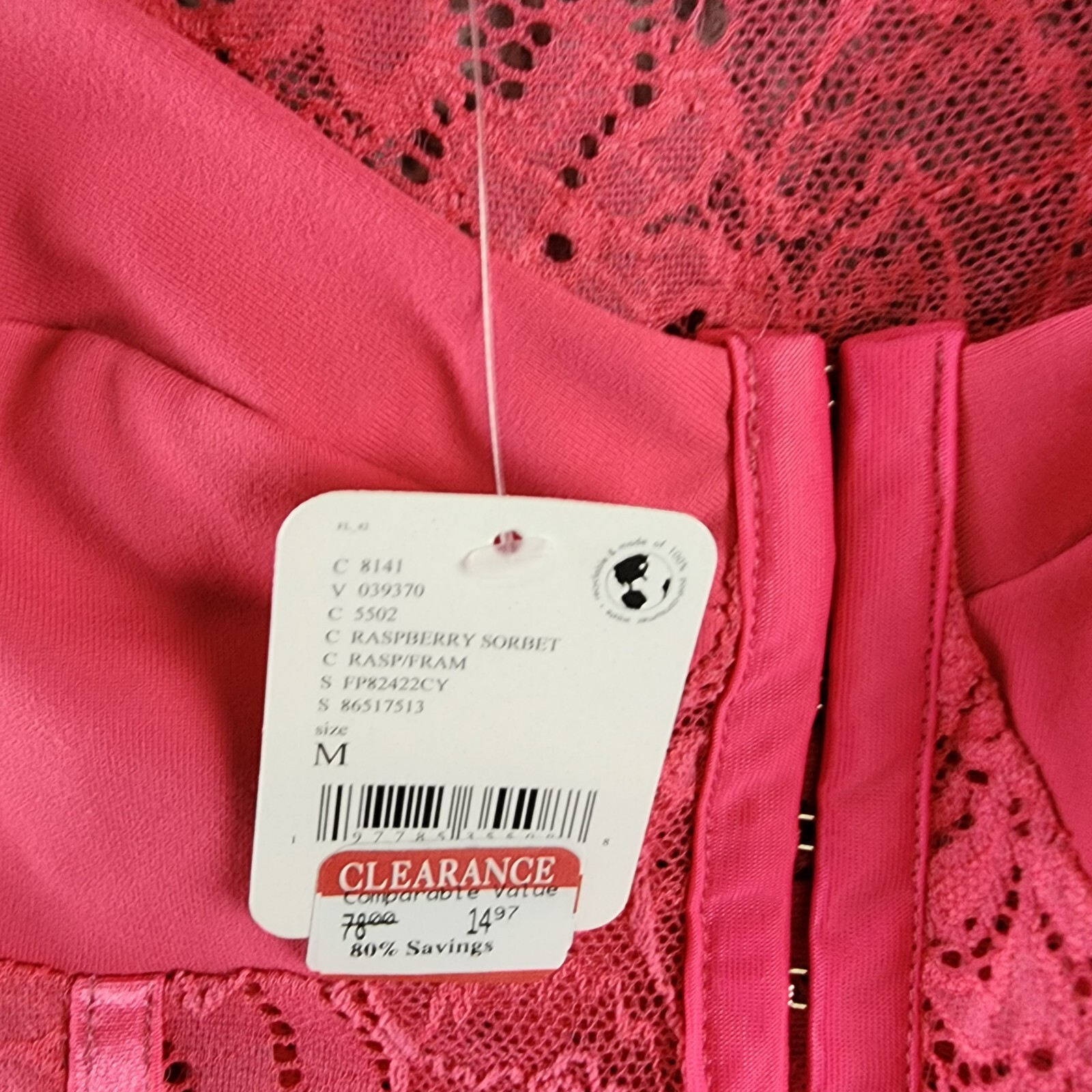 Intimately FP Lace Night Rhythm Thong Bodysuit Women's M Raspberry Sorbet Floral - Picture 8 of 13