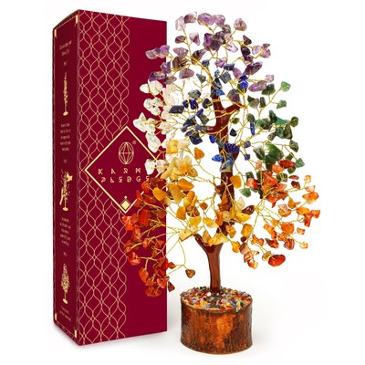 Crystal Tree of Life 7 Chakra Healing Crystal Trees for Home Decor Office Des...