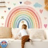 Large Rainbow Wall Stickers Kids Inspirational Wall Decal Peel and Stick Watercolor Rainbow Wall Decals for Baby Girls Bedroom Pastel I Am Decor Motivational Wall Stickers for Nursery Playroom Decor