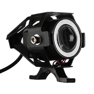 LED Motorcycle Headlight Auxiliary Mini Spotlights Universal Angel Eyes Lamp 