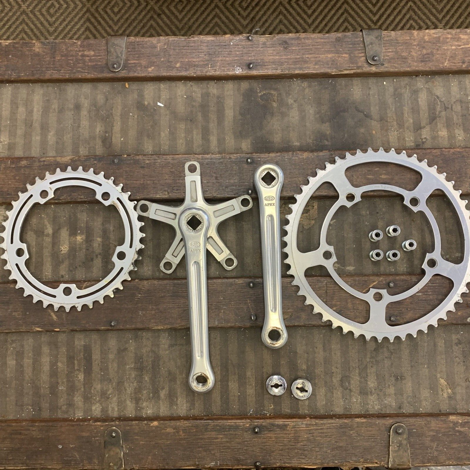 その他 Apex reas1 Vintage SR Apex Road Bike Double Crankset 170mm 52/42 made