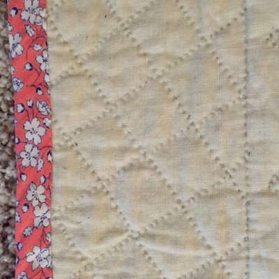VINTAGE 1930 BIRCH CREEK SQUARE IN PATCHWORK QUILT HANDMADE ART NEVER USED PINK